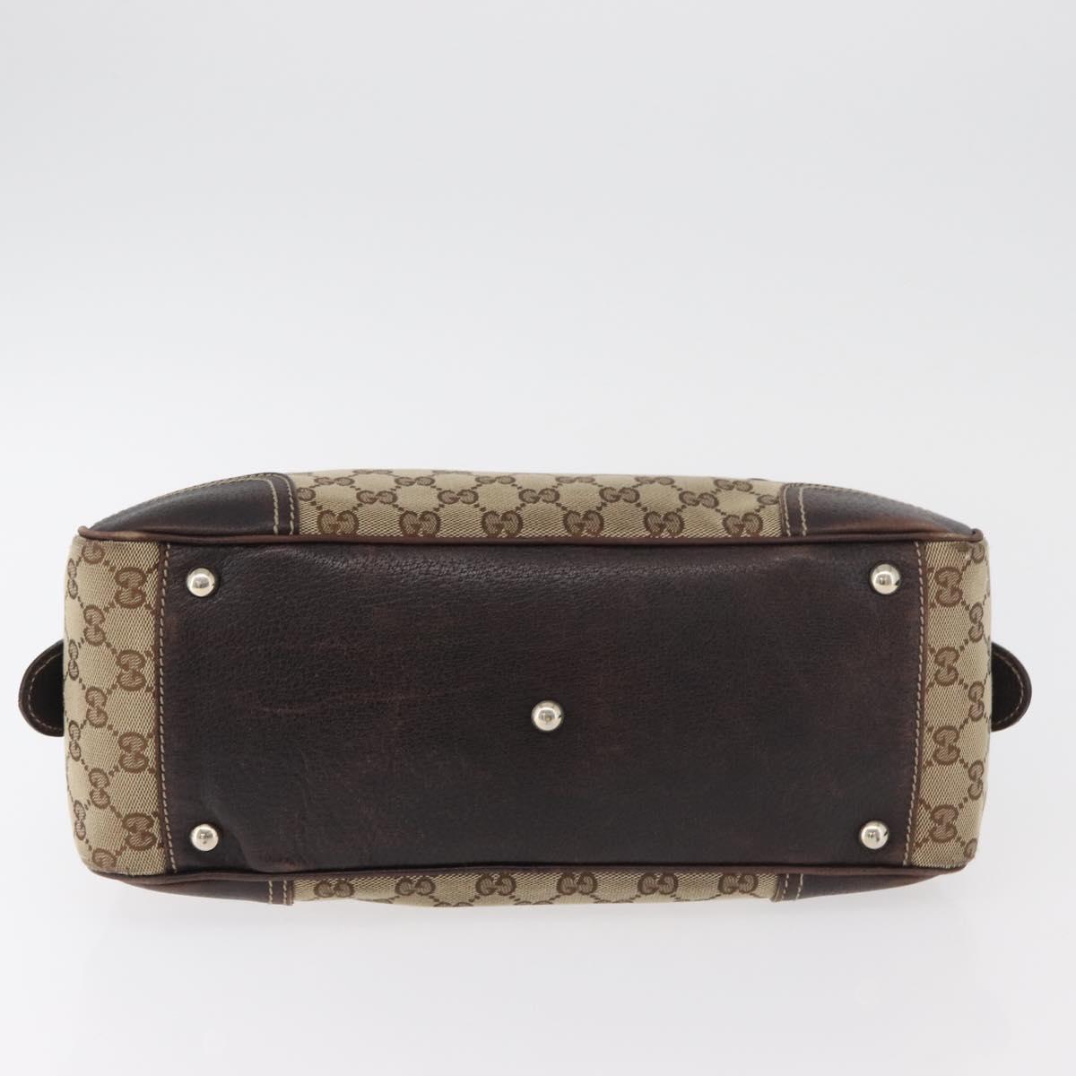 GUCCI GG Canvas Princi Boston Bag Beige Gold 161720 Auth BA12746