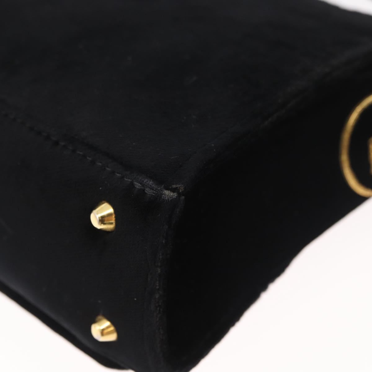 Gianni Versace Shoulder Bag Velor Black Gold Auth BA12750A