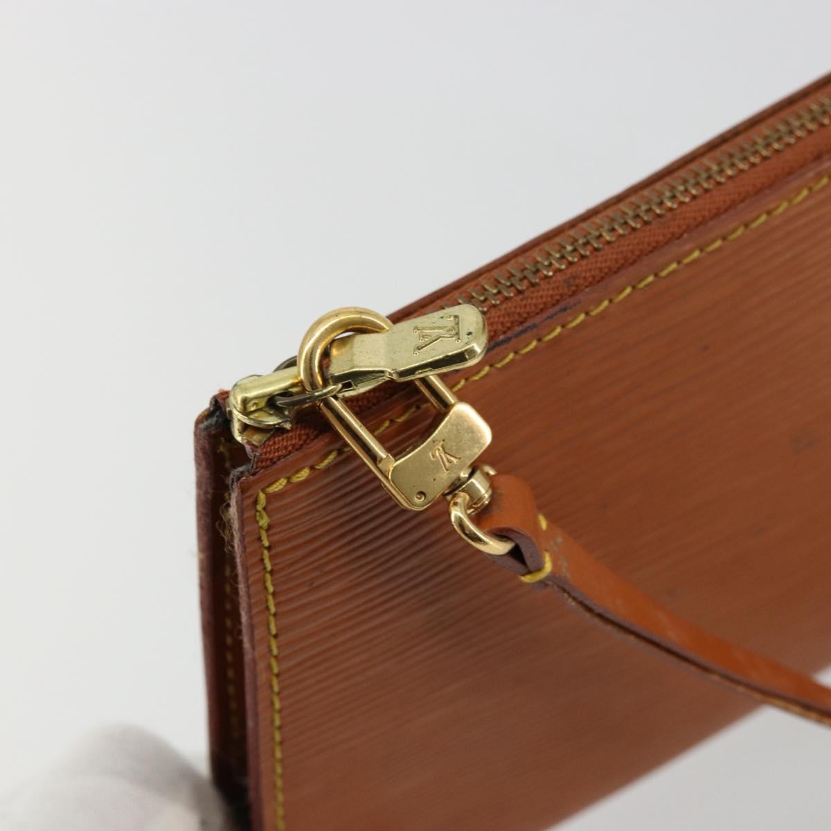 LOUIS VUITTON Epi Pochette Accessoires Pouch Brown M52953 LV Auth BA12751