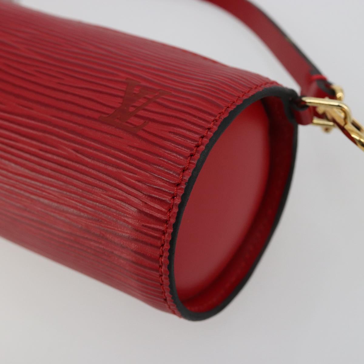 LOUIS VUITTON Epi Soufflot Pouch Accessory Pouch Red LV Auth BA12754A