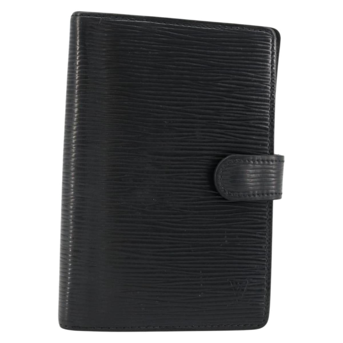 LOUIS VUITTON Epi Agenda PM Day Planner Cover Black R20092 LV Auth BA12755