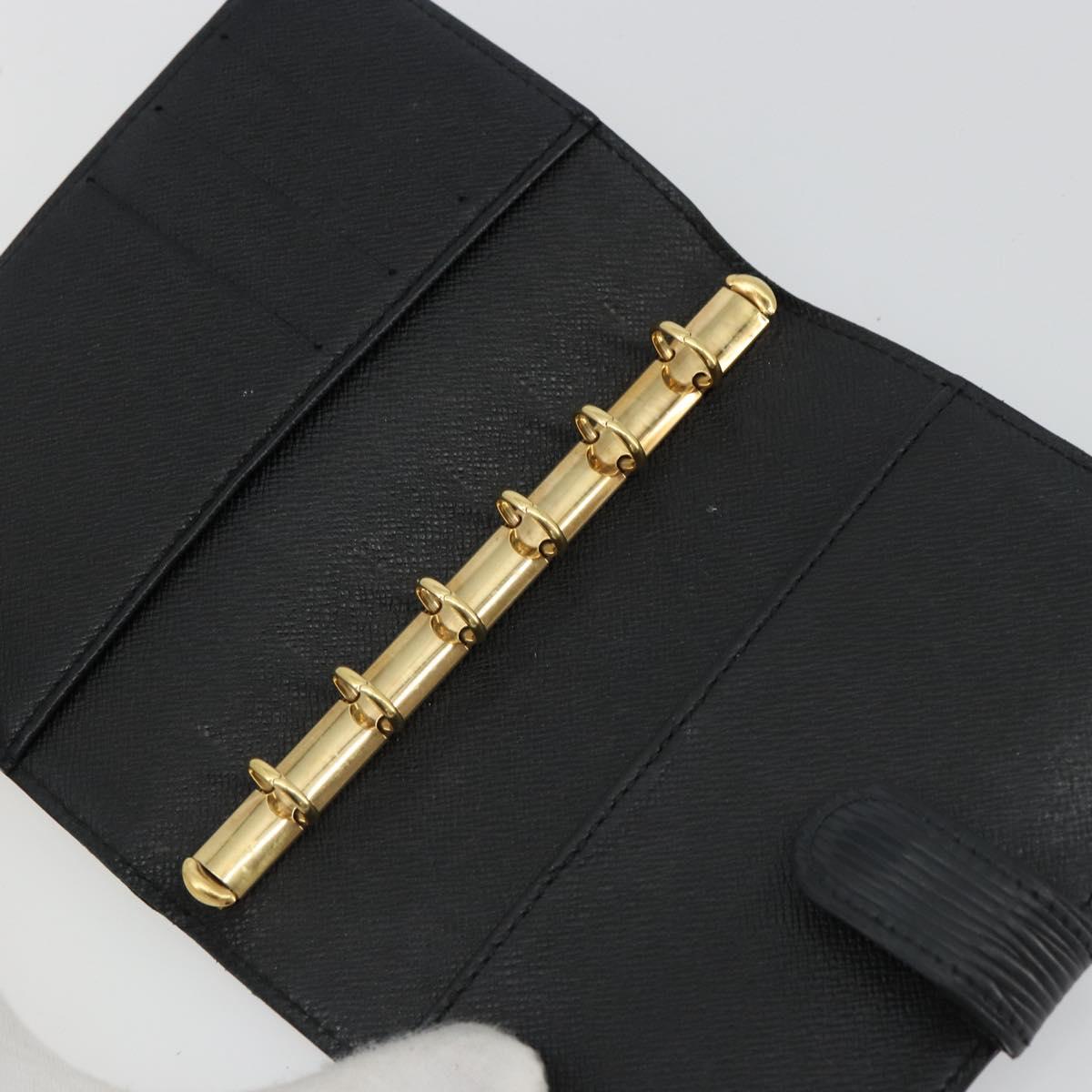 LOUIS VUITTON Epi Agenda PM Day Planner Cover Black R20092 LV Auth BA12755