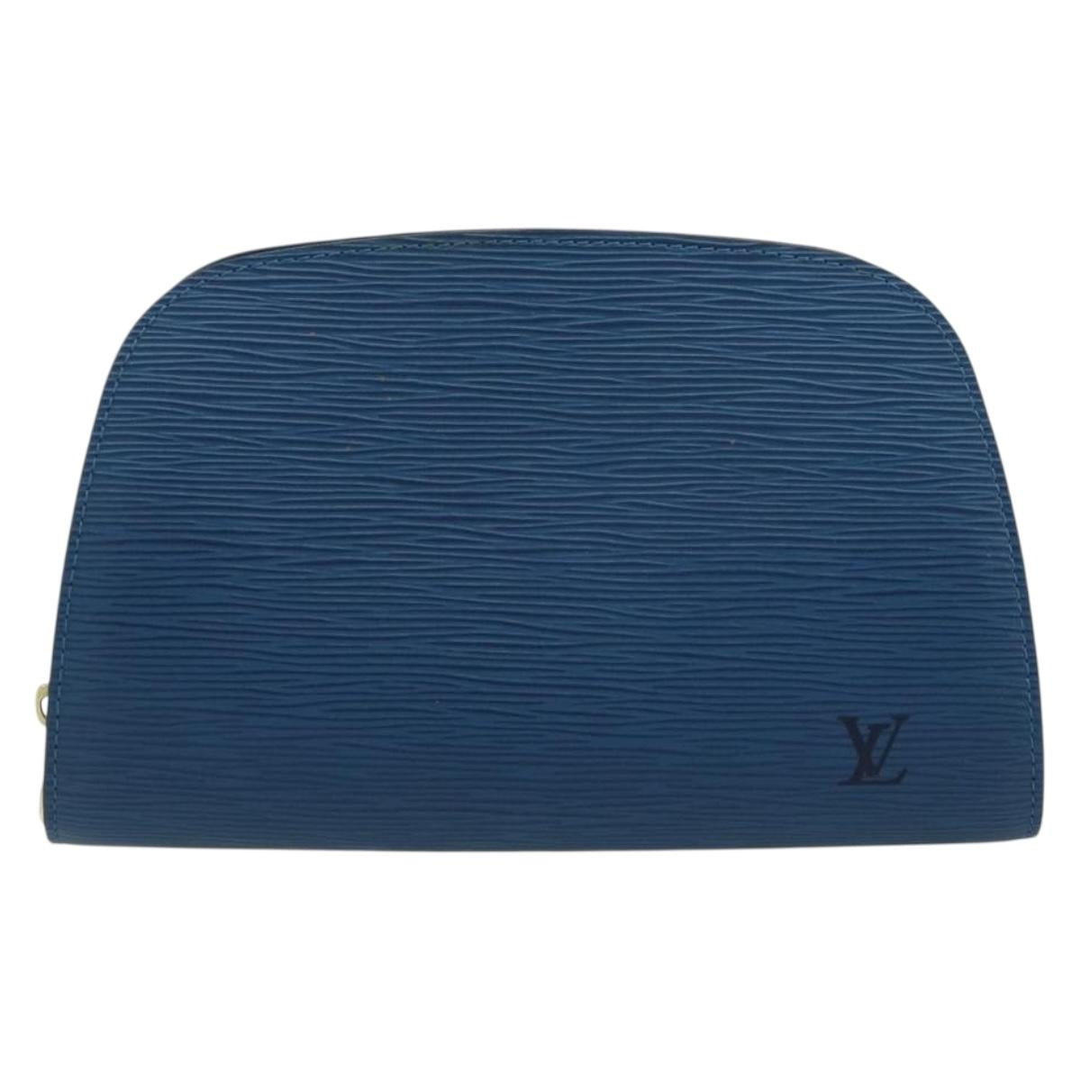 LOUIS VUITTON Epi Dauphine GM Pouch Blue M48435 LV Auth BA12758