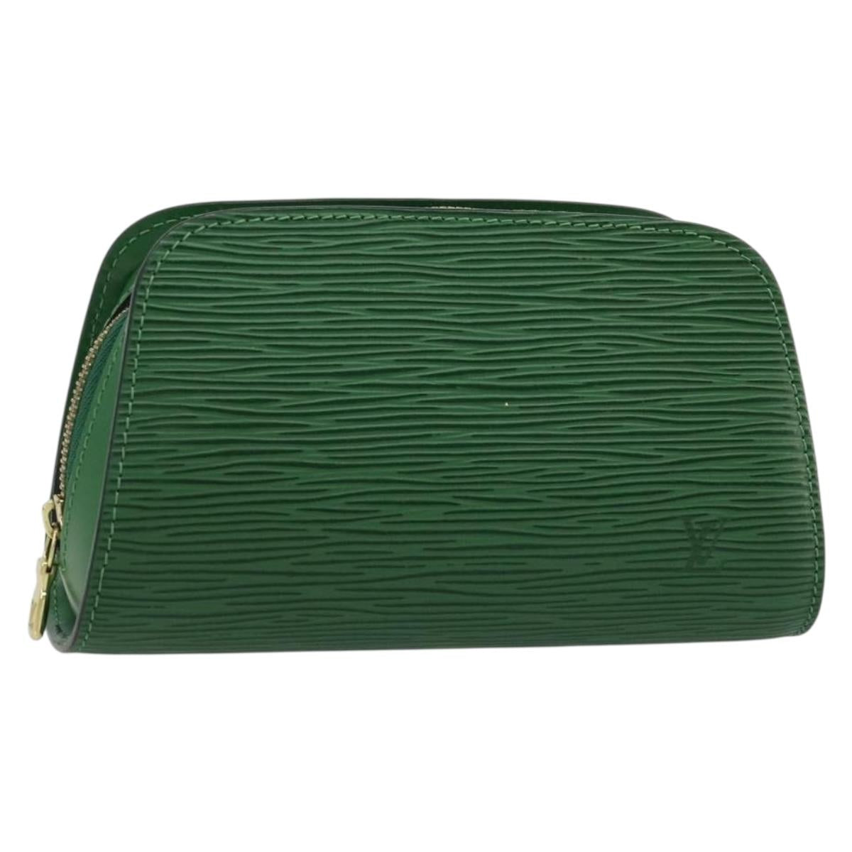 LOUIS VUITTON Epi Dauphine PM Cosmetic Pouch Green M48444 LV Auth BA12760