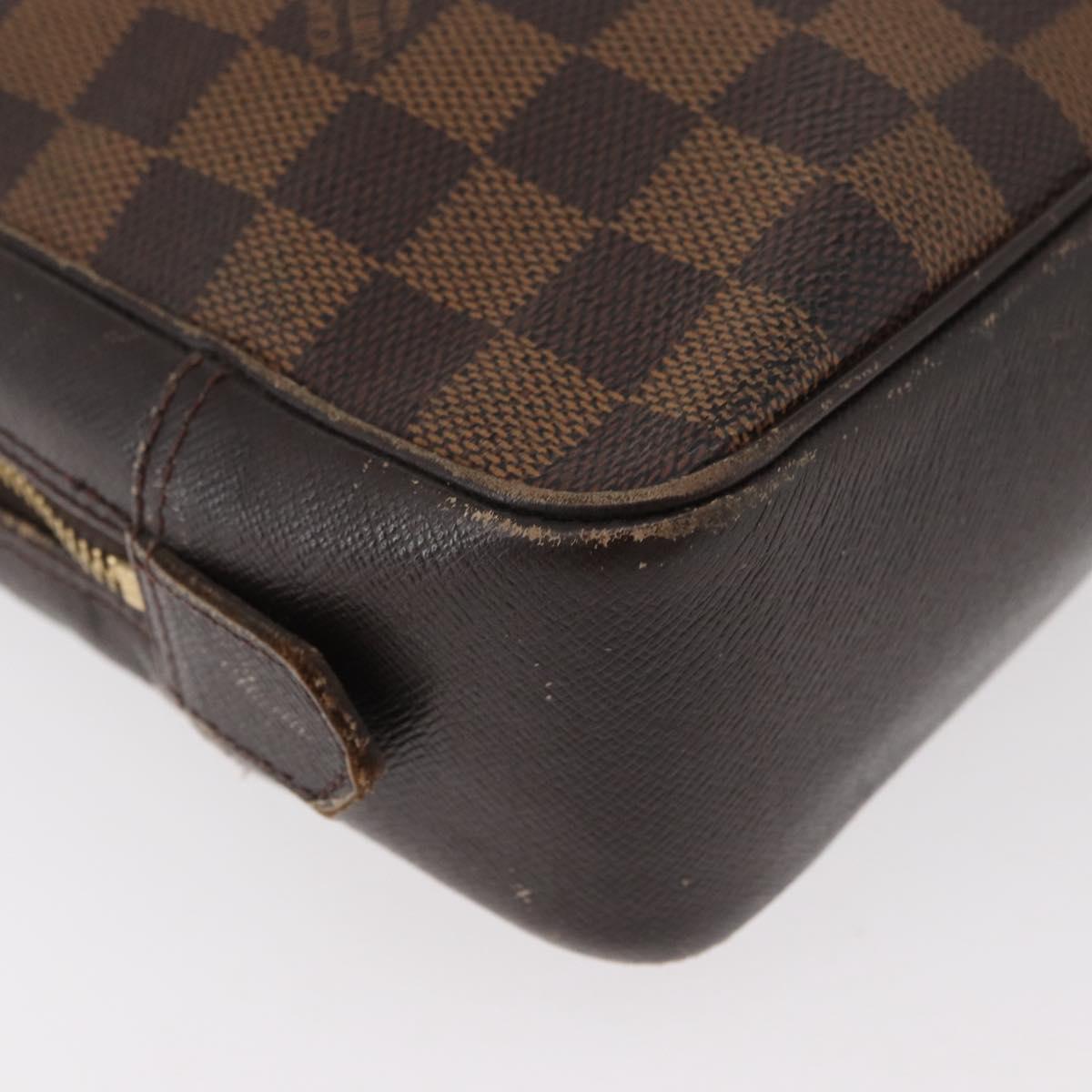 LOUIS VUITTON Damier Ebene Trousse Toilette 25 Clutch Bag N47624 LV Auth BA12764