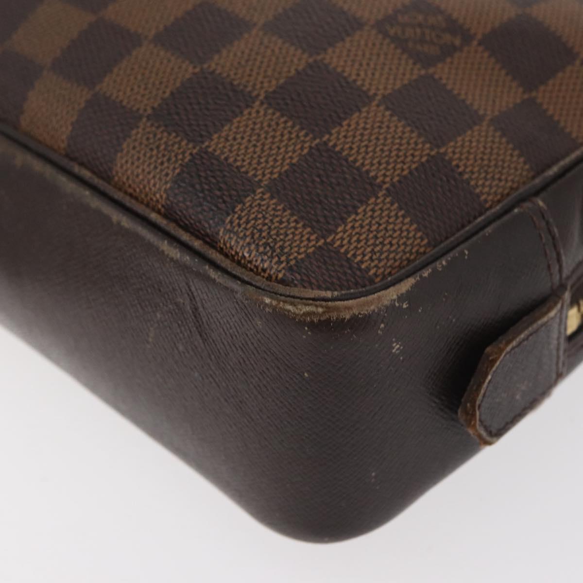 LOUIS VUITTON Damier Ebene Trousse Toilette 25 Clutch Bag N47624 LV Auth BA12764