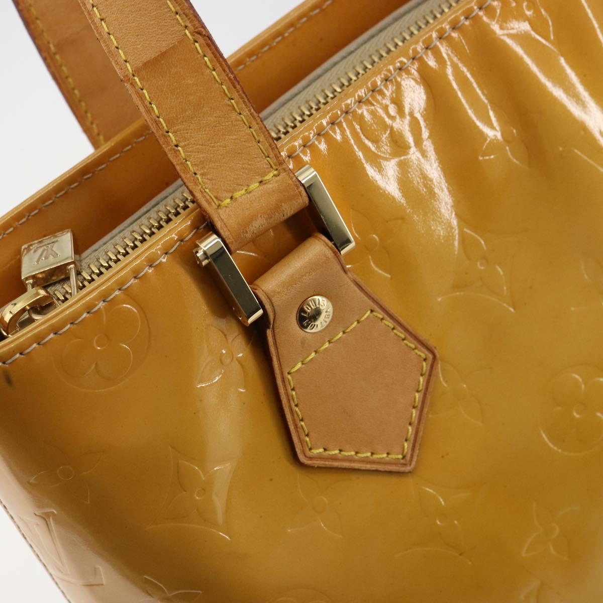 LOUIS VUITTON Monogram Vernis Houston Hand Bag Beige M91004 LV Auth BA12771