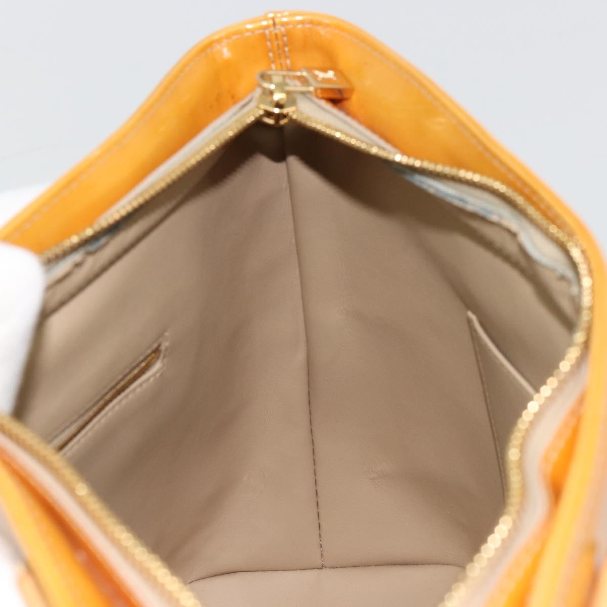 LOUIS VUITTON Monogram Vernis Houston Hand Bag Beige M91004 LV Auth BA12771