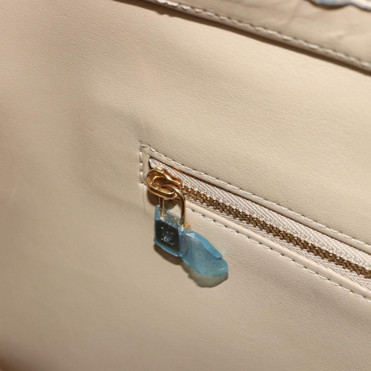 LOUIS VUITTON Monogram Vernis Houston Hand Bag Beige M91004 LV Auth BA12771