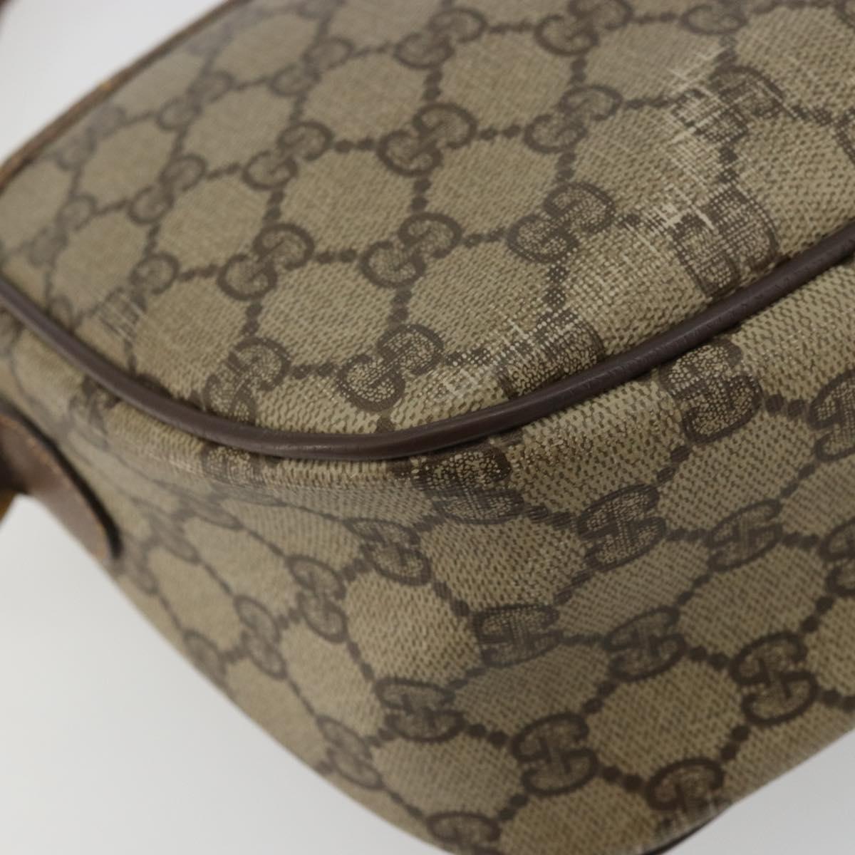 GUCCI GG Supreme Web Sherry Line Bag PVC Beige Gold 89 02 077 Auth BA12772
