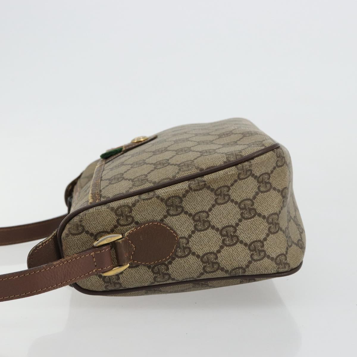 GUCCI GG Supreme Web Sherry Line Bag PVC Beige Gold 89 02 077 Auth BA12772