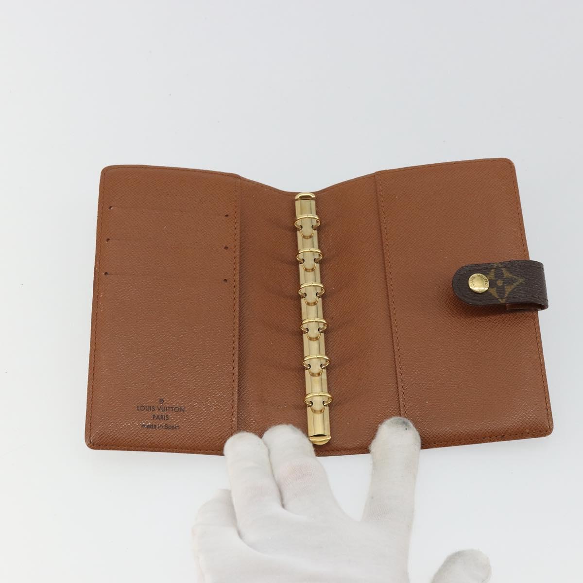 LOUIS VUITTON Monogram Agenda PM Day Planner Cover R20005 LV Auth BA12775