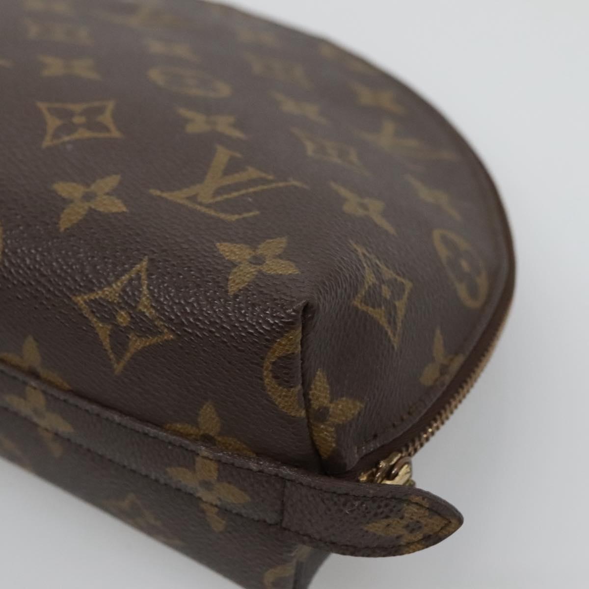 LOUIS VUITTON Monogram Trousse Demi Ronde Cosmetic Pouch M47520 LV Auth BA1279