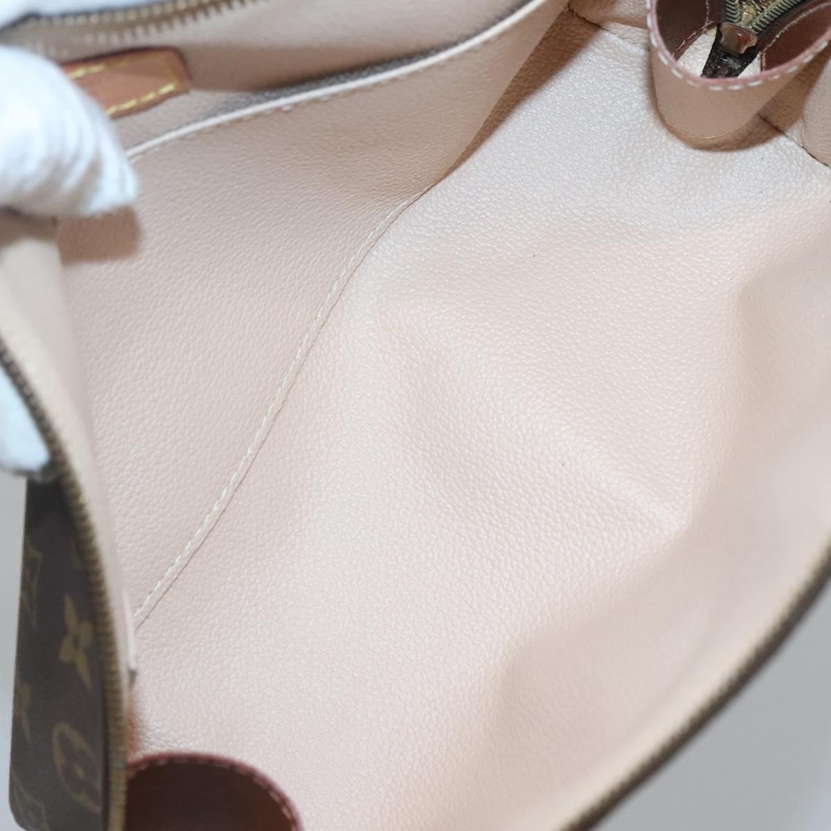 LOUIS VUITTON Monogram Trousse Demi Ronde Cosmetic Pouch M47520 LV Auth BA1279