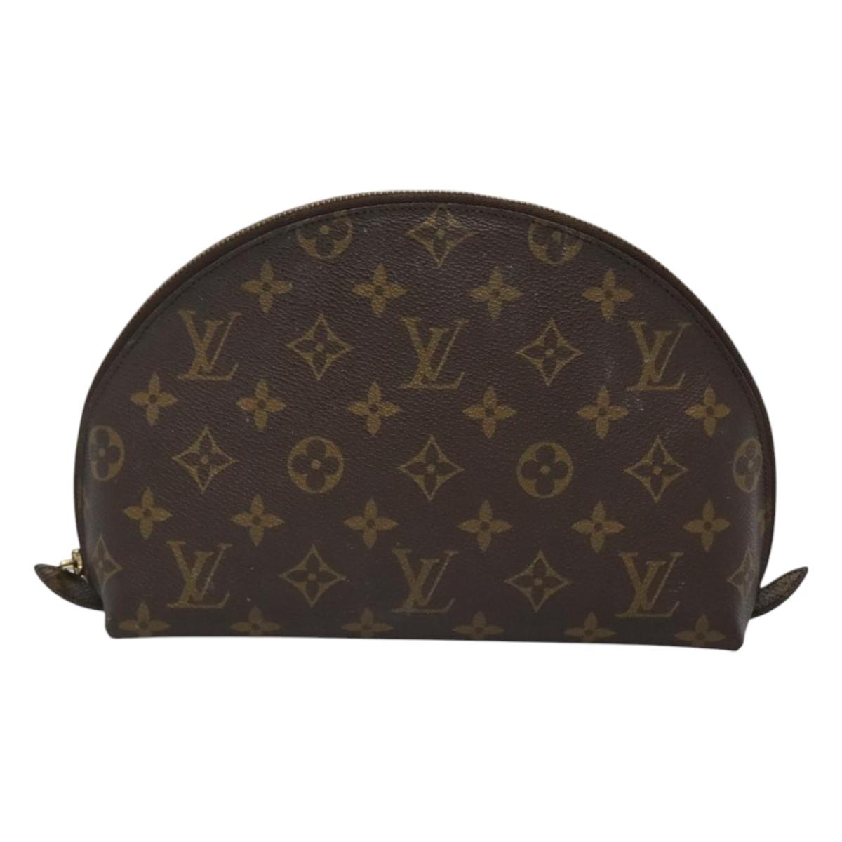 LOUIS VUITTON Monogram Trousse Demi Ronde Cosmetic Pouch M47520 LV Auth BA1279