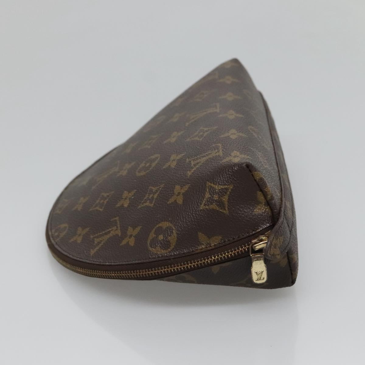 LOUIS VUITTON Monogram Trousse Demi Ronde Cosmetic Pouch M47520 LV Auth BA1279