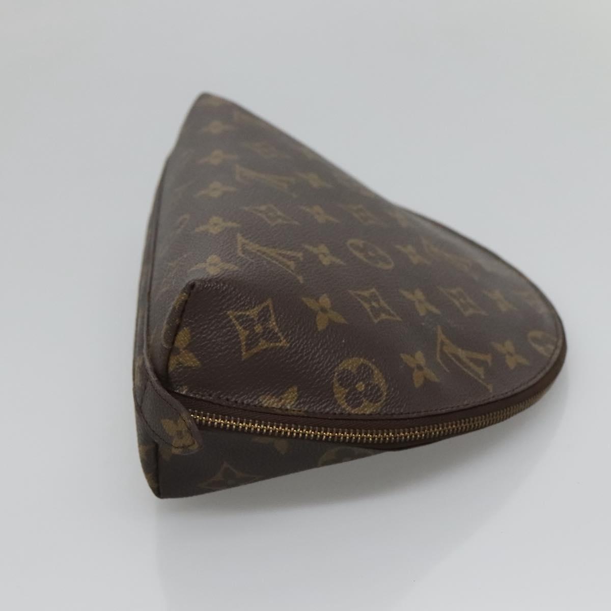 LOUIS VUITTON Monogram Trousse Demi Ronde Cosmetic Pouch M47520 LV Auth BA1279