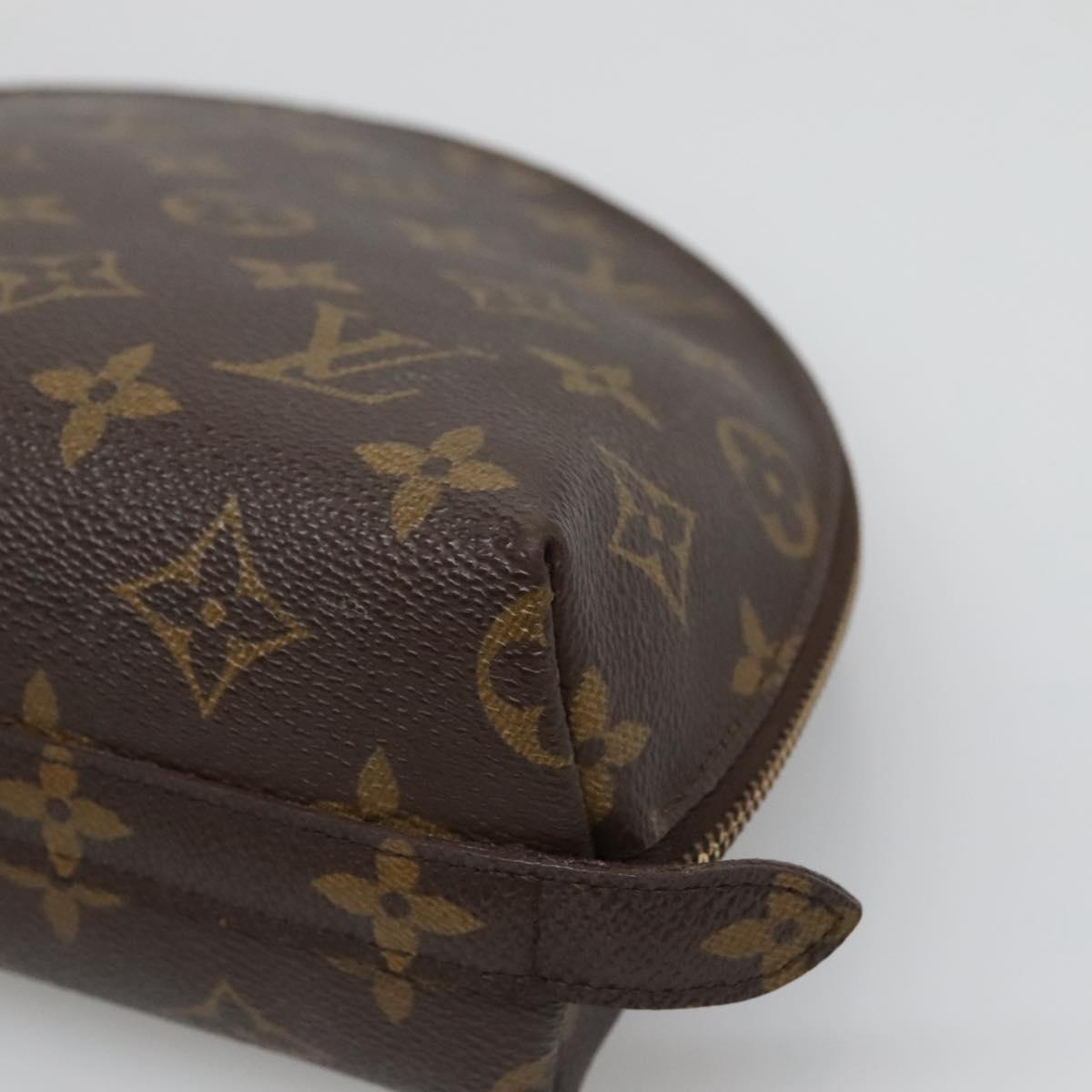 LOUIS VUITTON Monogram Trousse Demi Ronde Cosmetic Pouch M47520 LV Auth BA1279