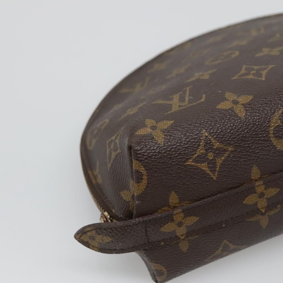 LOUIS VUITTON Monogram Trousse Demi Ronde Cosmetic Pouch M47520 LV Auth BA1279
