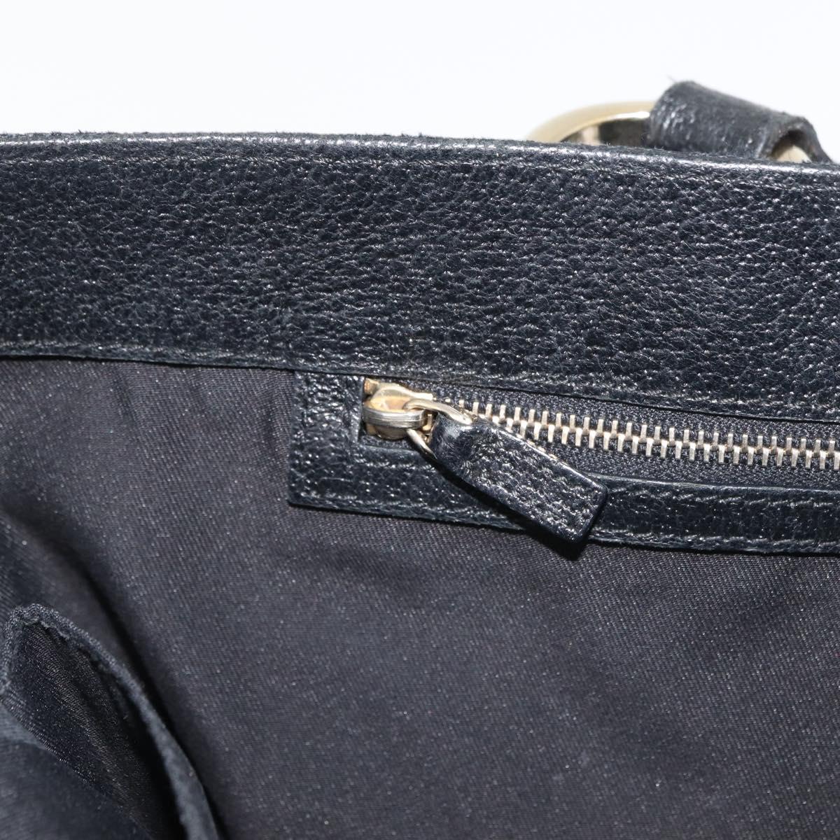 GUCCI GG Canvas Hand Bag Black Gold 153024 Auth BA12790