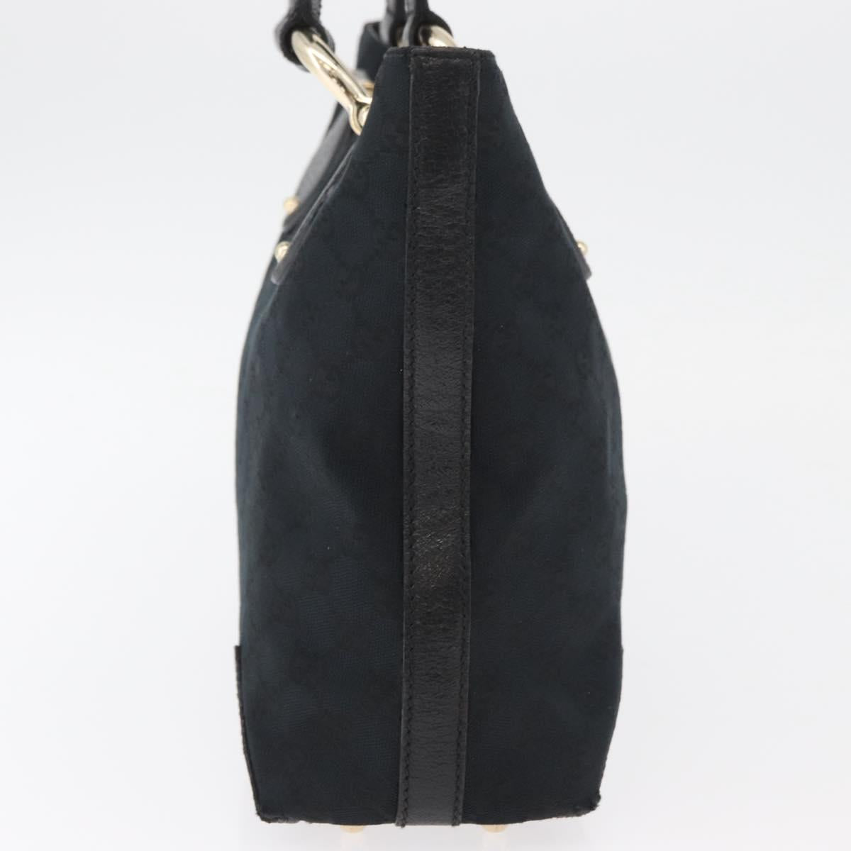 GUCCI GG Canvas Hand Bag Black Gold 153024 Auth BA12790