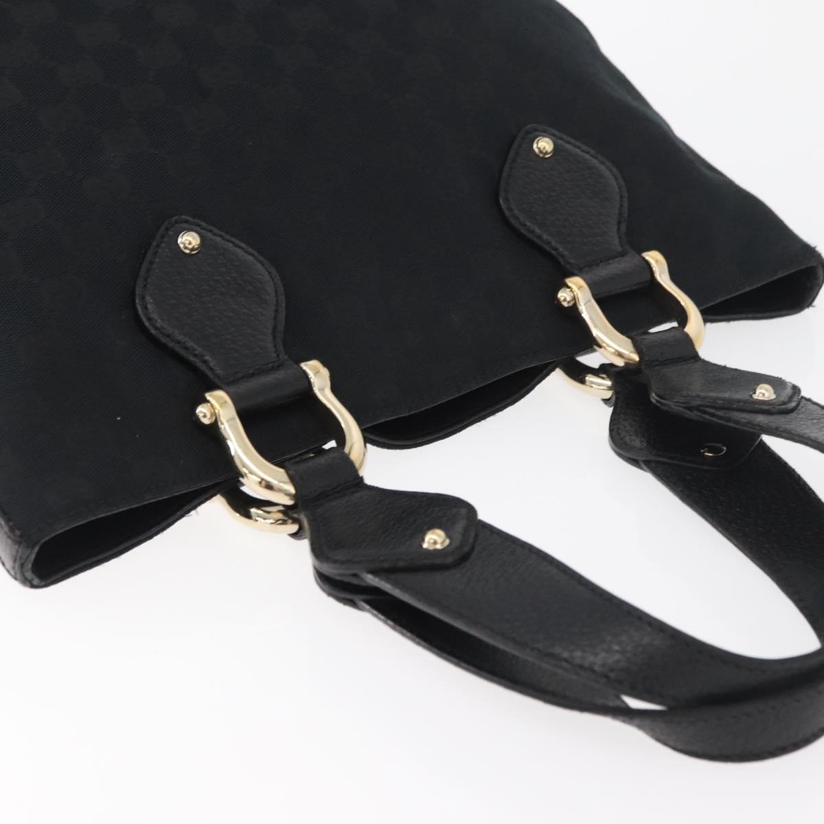 GUCCI GG Canvas Hand Bag Black Gold 153024 Auth BA12790