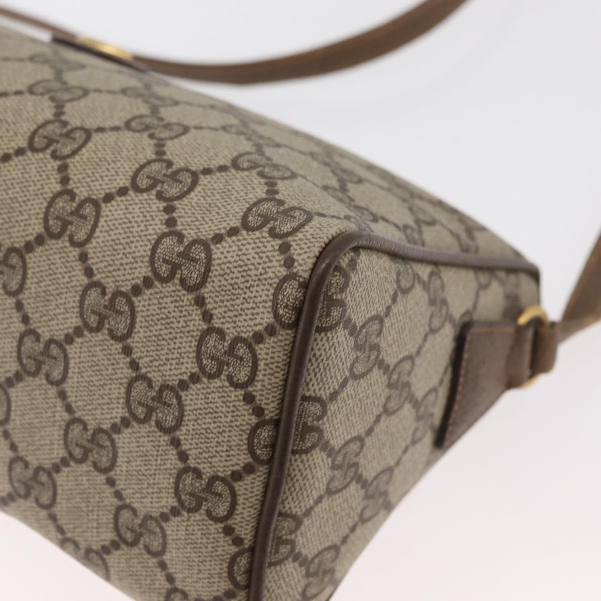 GUCCI GG Supreme Shoulder Bag PVC Beige Gold 89 02 086 Auth BA12793