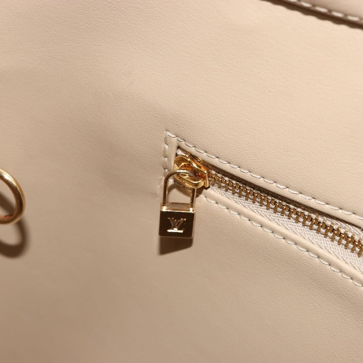 LOUIS VUITTON Monogram Vernis Houston Hand Bag Beige M91004 LV Auth BA12797