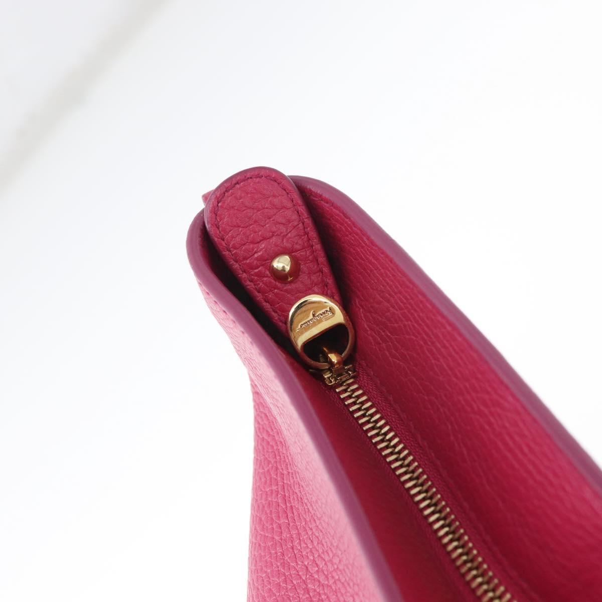Salvatore Ferragamo Gancini Tote Bag Leather Pink Gold Auth BA12798