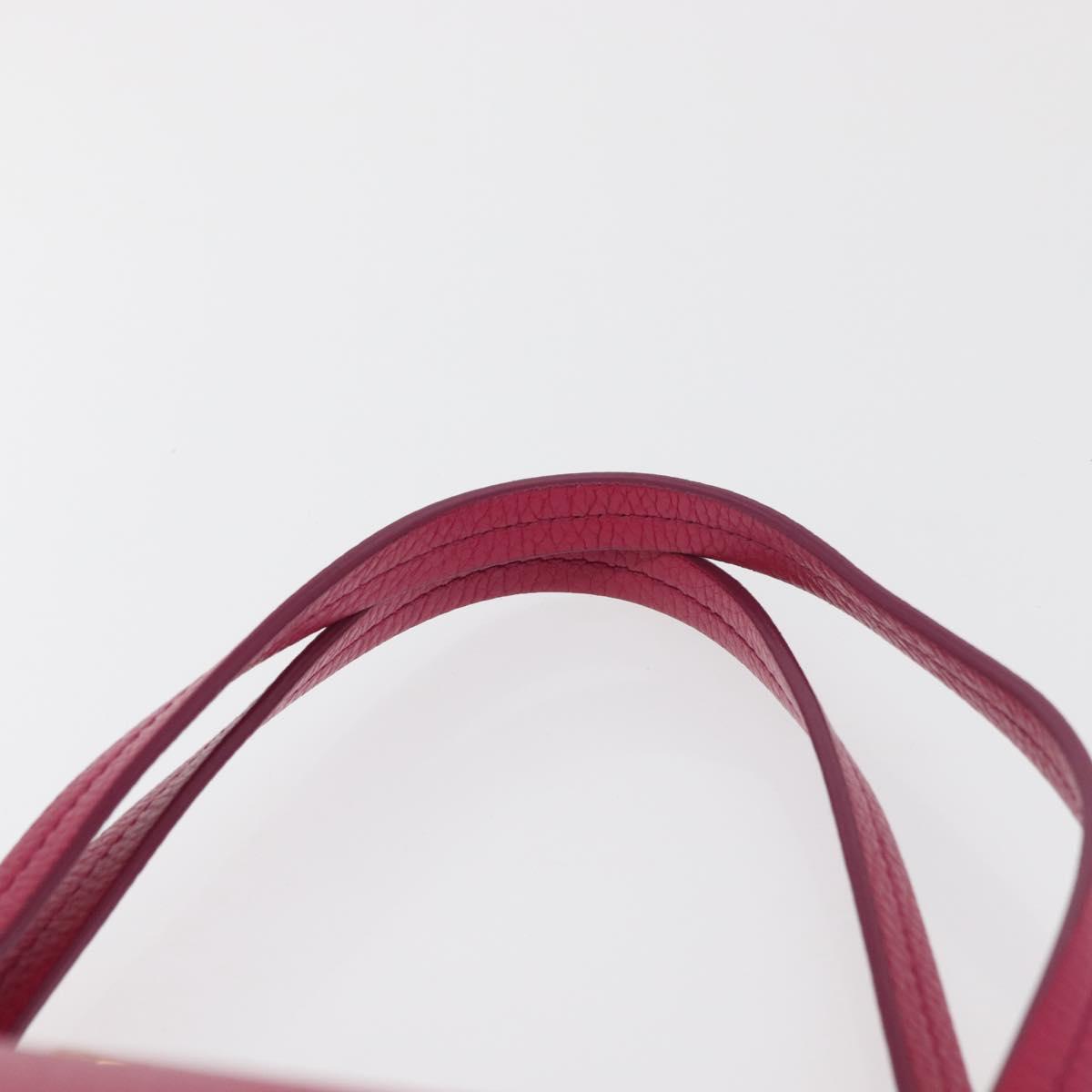 Salvatore Ferragamo Gancini Tote Bag Leather Pink Gold Auth BA12798