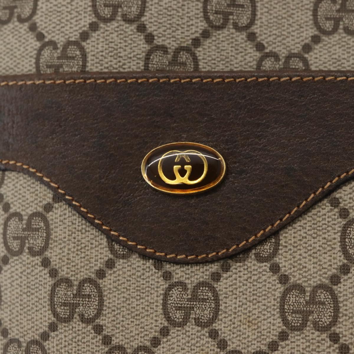 GUCCI GG Supreme Web Sherry Line Tote Bag PVC Beige Gold 378 02 003 Auth BA12800