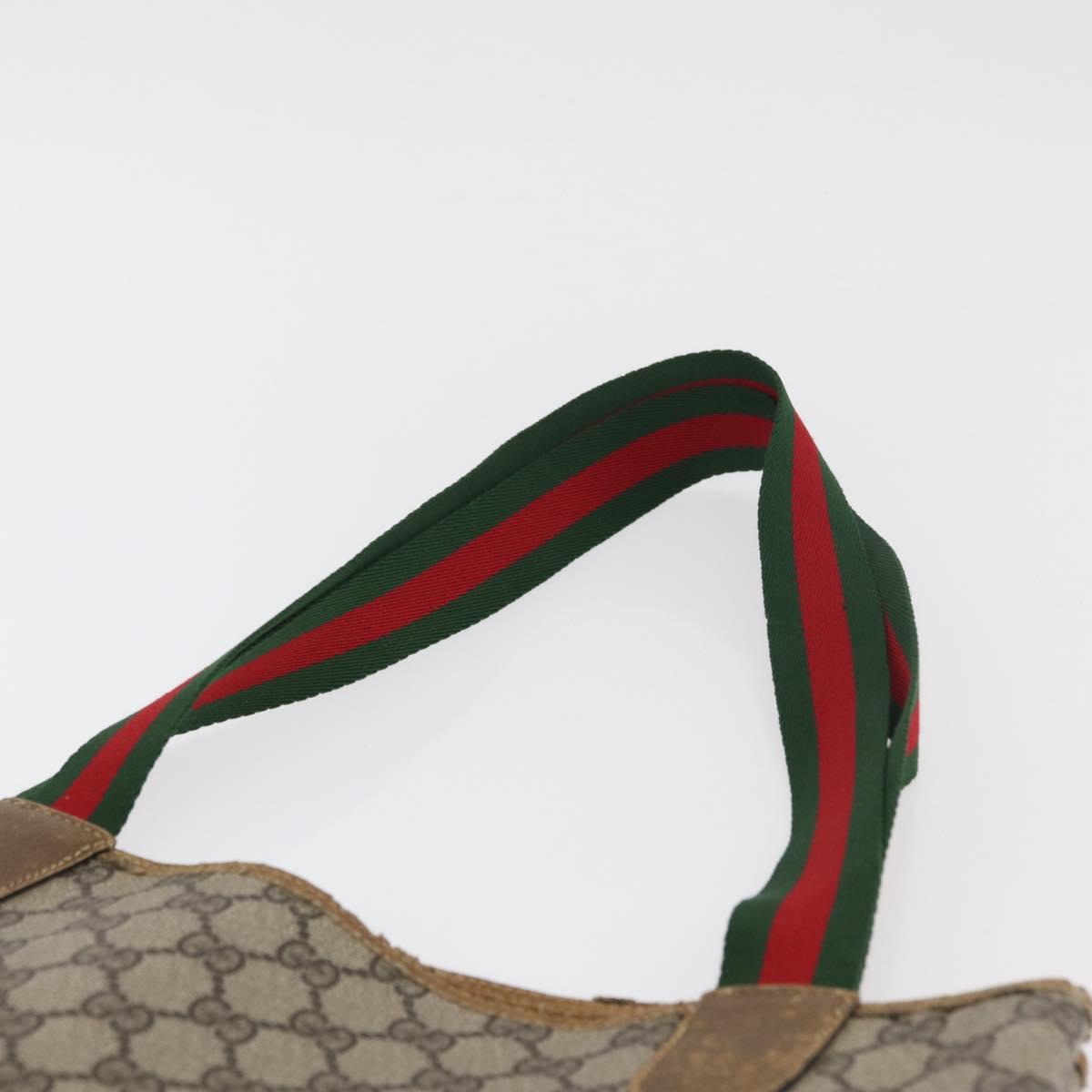 GUCCI GG Supreme Web Sherry Line Tote Bag PVC Beige 39 02 003 Auth BA12802