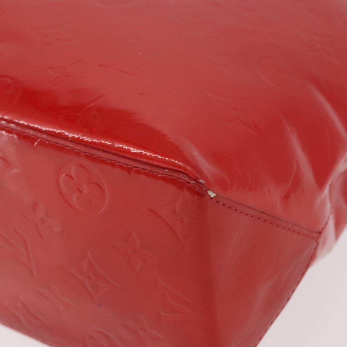 LOUIS VUITTON Monogram Vernis Reade MM Hand Bag Red Rouge M91086 LV Auth BA12808