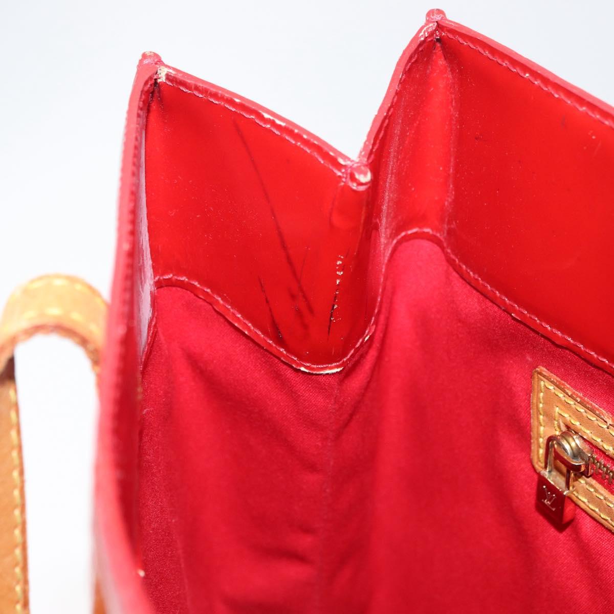 LOUIS VUITTON Monogram Vernis Reade MM Hand Bag Red Rouge M91086 LV Auth BA12808