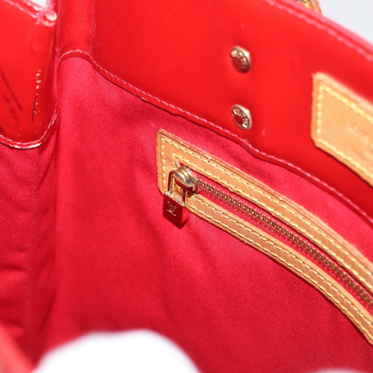 LOUIS VUITTON Monogram Vernis Reade MM Hand Bag Red Rouge M91086 LV Auth BA12808