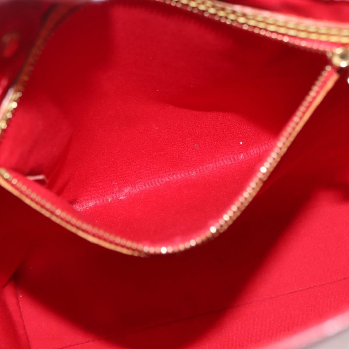 LOUIS VUITTON Monogram Vernis Reade MM Hand Bag Red Rouge M91086 LV Auth BA12808