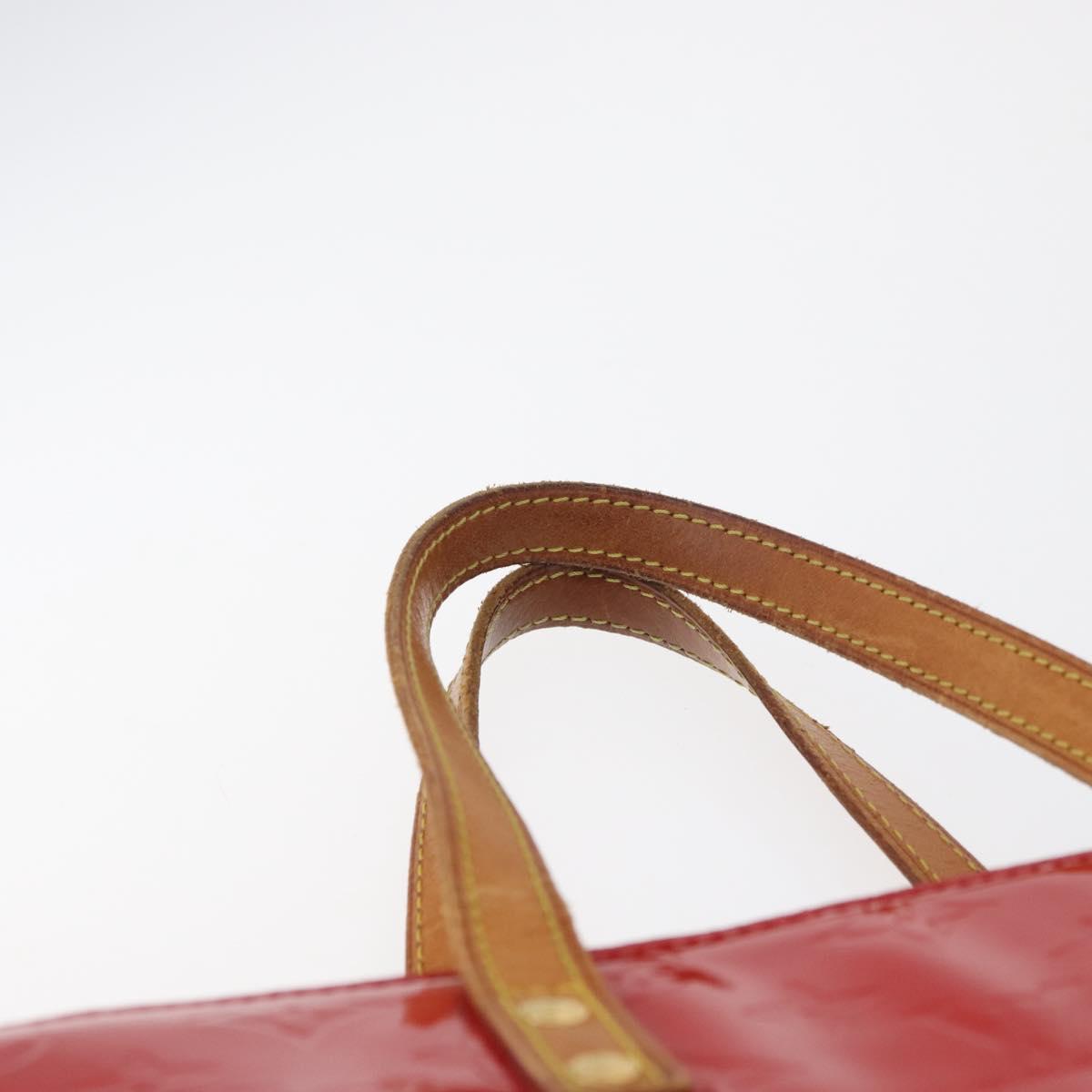 LOUIS VUITTON Monogram Vernis Reade MM Hand Bag Red Rouge M91086 LV Auth BA12808