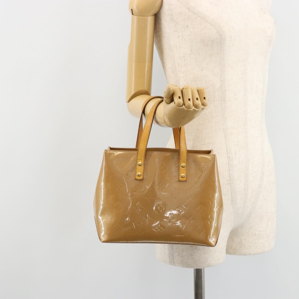 LOUIS VUITTON Monogram Vernis Reade PM Hand Bag Noisette M91334 LV Auth BA12809