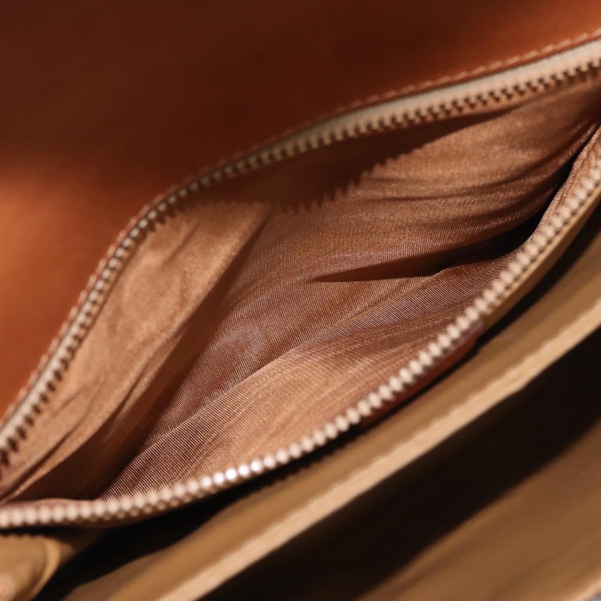 CELINE Macadam Canvas Shoulder Bag PVC Leather Brown Gold Auth BA12811