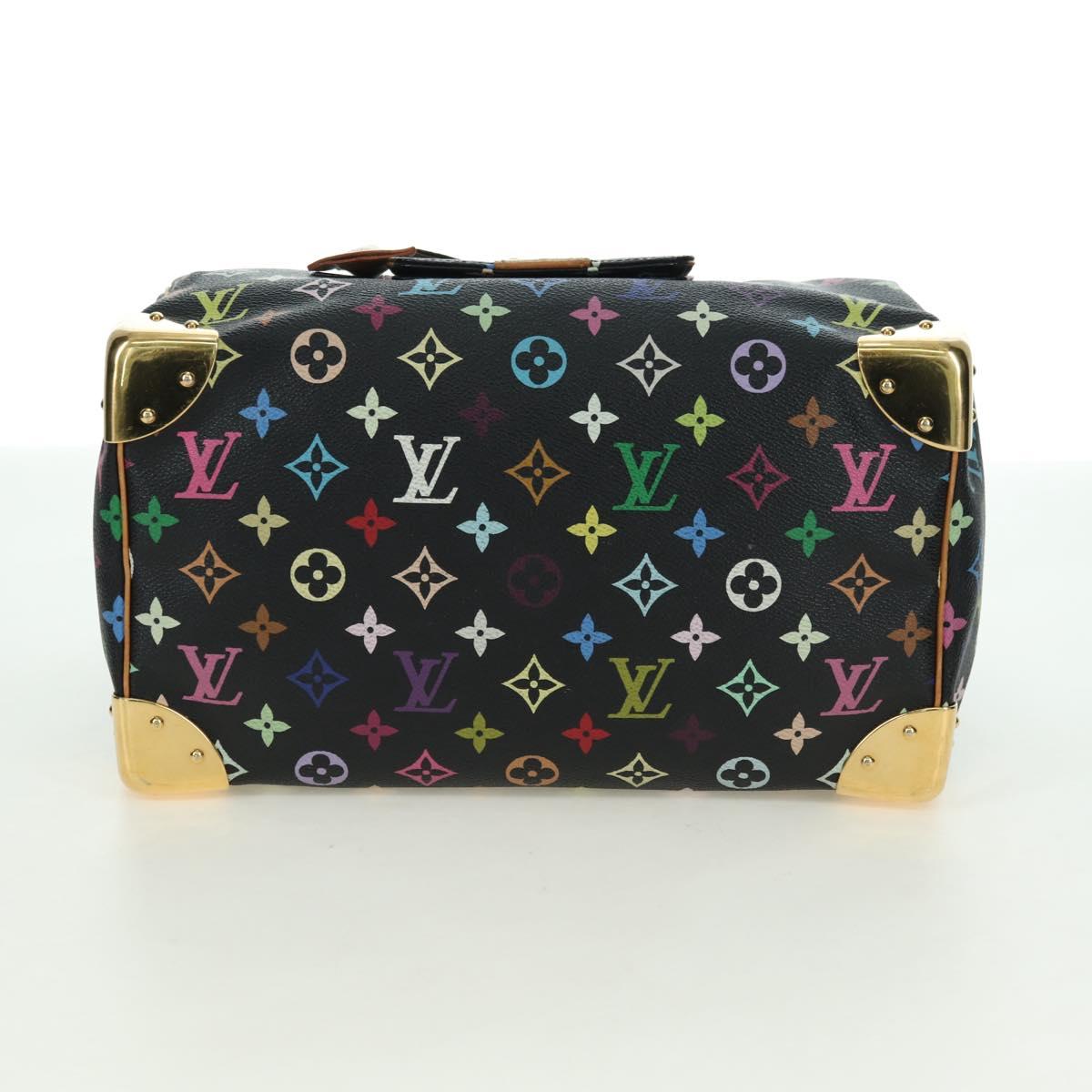 LOUIS VUITTON Monogram Multicolor Speedy 30 Hand Bag Black M92642 Auth BA12818V