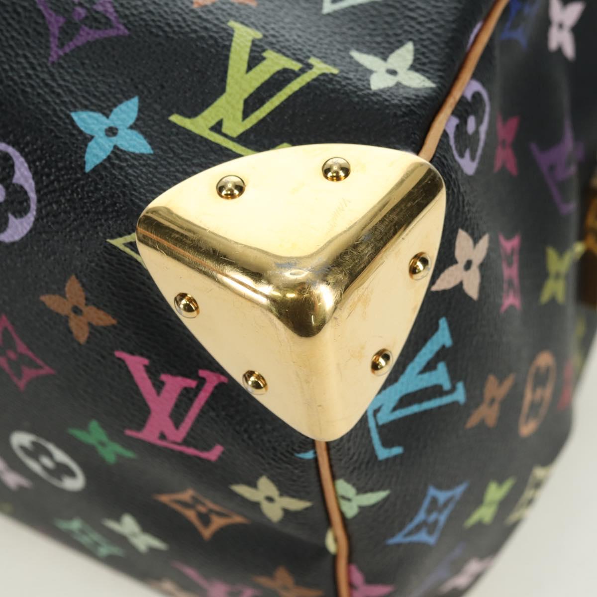 LOUIS VUITTON Monogram Multicolor Speedy 30 Hand Bag Black M92642 Auth BA12818V