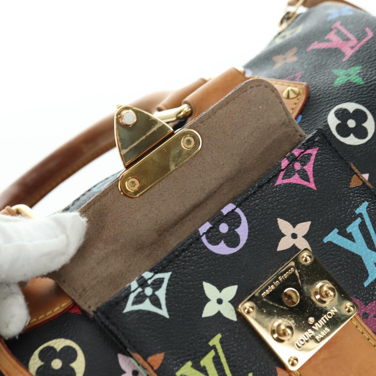 LOUIS VUITTON Monogram Multicolor Speedy 30 Hand Bag Black M92642 Auth BA12818V