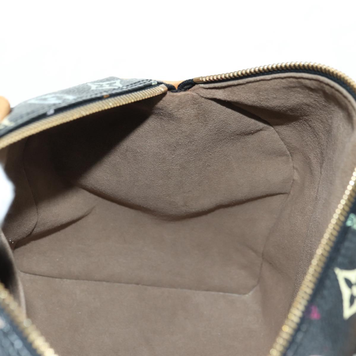 LOUIS VUITTON Monogram Multicolor Speedy 30 Hand Bag Black M92642 Auth BA12818V