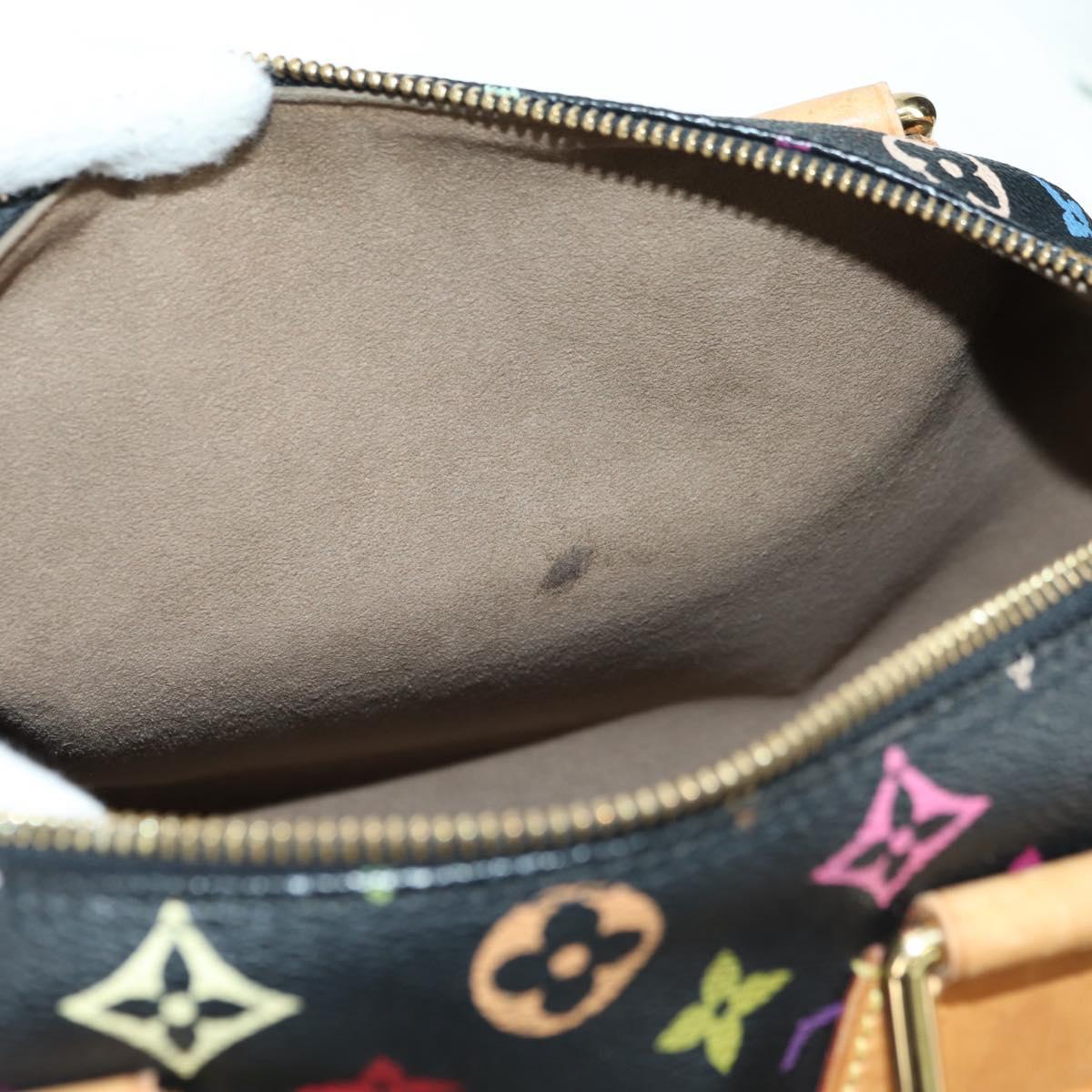 LOUIS VUITTON Monogram Multicolor Speedy 30 Hand Bag Black M92642 Auth BA12818V