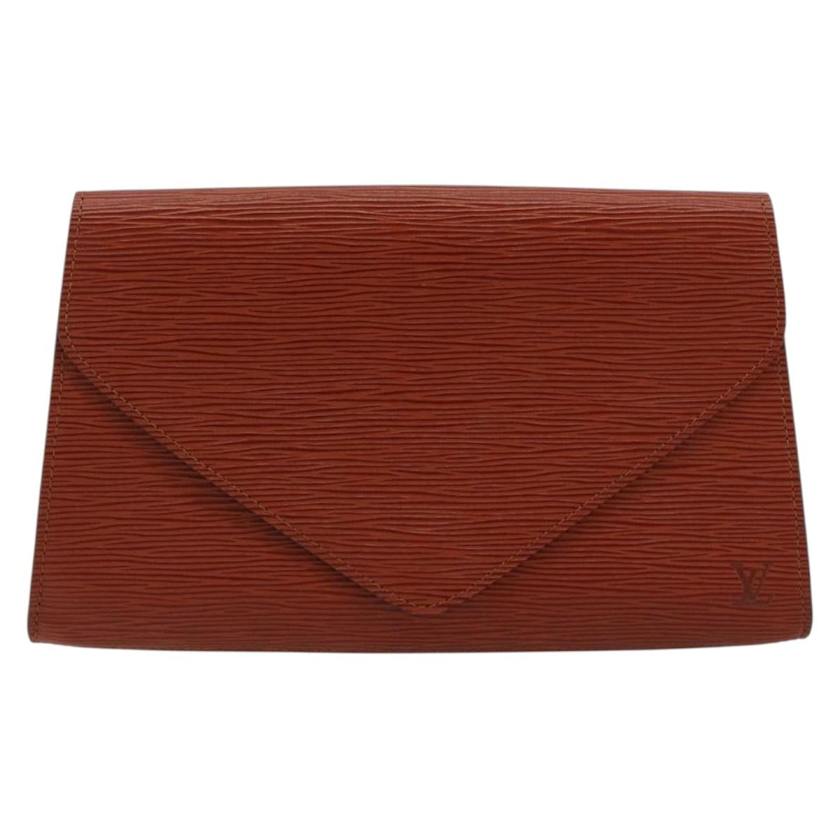 LOUIS VUITTON Epi Art Deco Clutch Bag Brown M52633 LV Auth BA12822