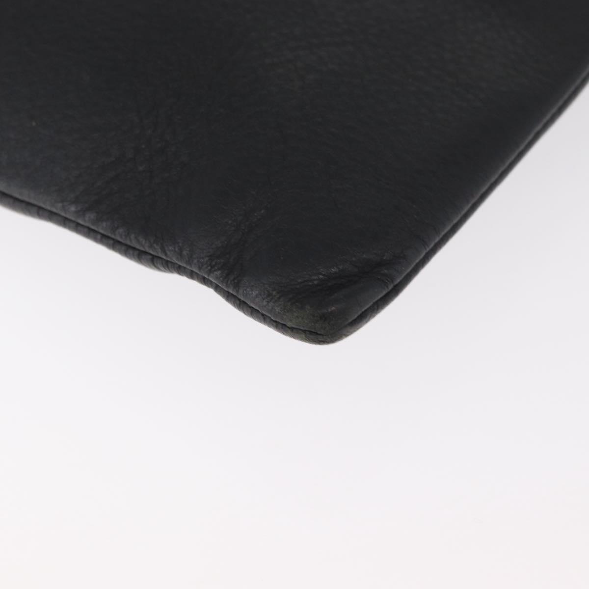 BALENCIAGA Everyday Clutch Bag Leather Black Silver 485110 Auth BA12823A