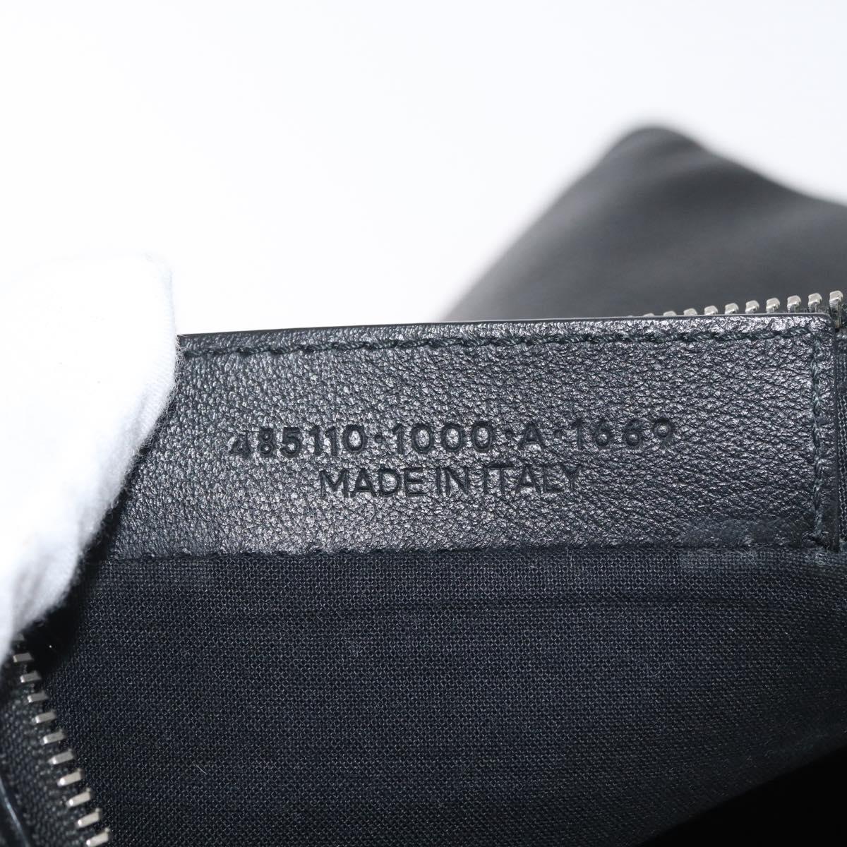 BALENCIAGA Everyday Clutch Bag Leather Black Silver 485110 Auth BA12823A