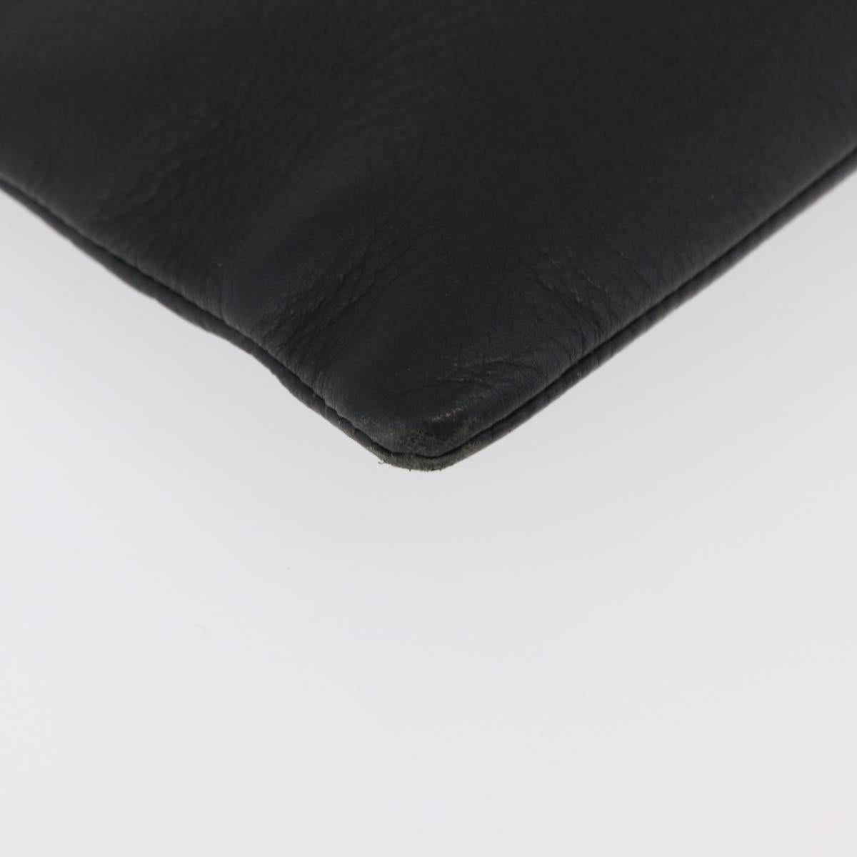 BALENCIAGA Everyday Clutch Bag Leather Black Silver 485110 Auth BA12823A