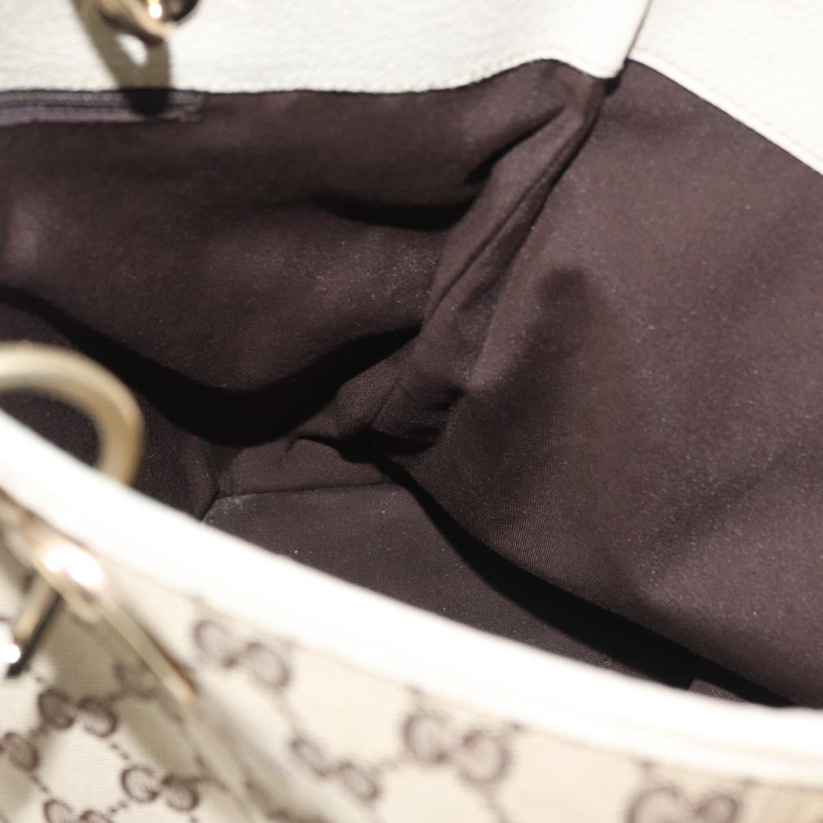 GUCCI GG Canvas Tote Bag Beige Gold 120836 Auth BA12830