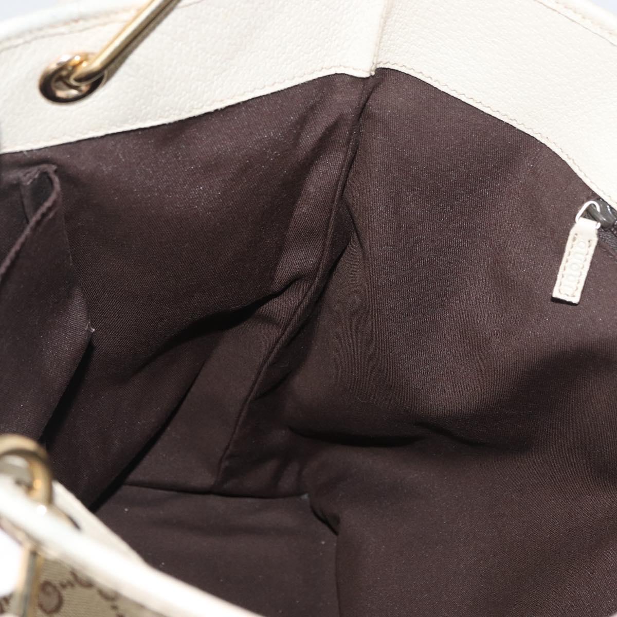 GUCCI GG Canvas Tote Bag Beige Gold 120836 Auth BA12830